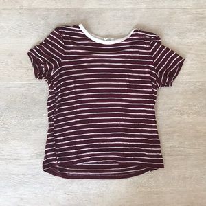Red and white striped t shirt